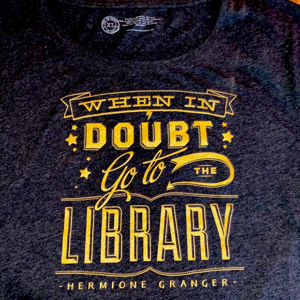 NWT,  Ladies Tshirt Hermione Granger quote, from dog- friendly, smoke free home.